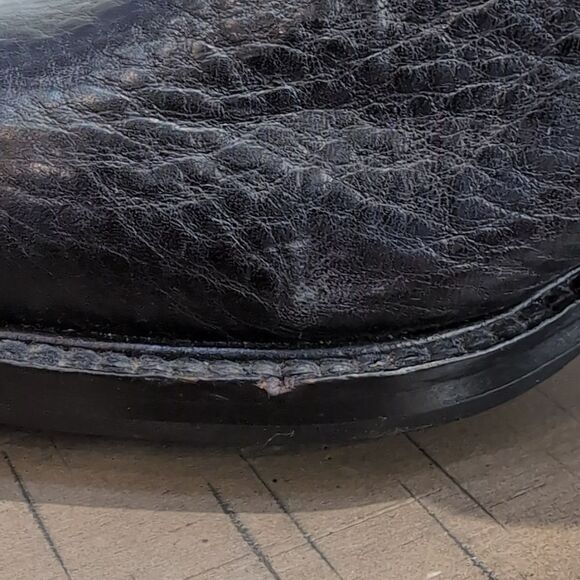 Y2k Cole Haan Black Leather Chunky Wooden Stacked Lug Sole Chelsea Boot 5.5 - Picture 8 of 14